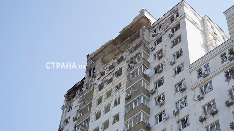 Будинок у Голосіївському районі Києва, який постраждав від удару дрону