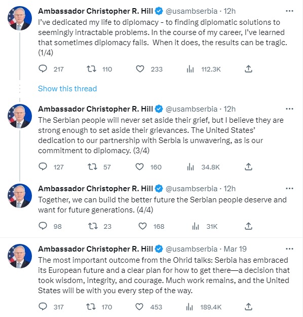 Скриншот из Твиттера Кристофера Хилла