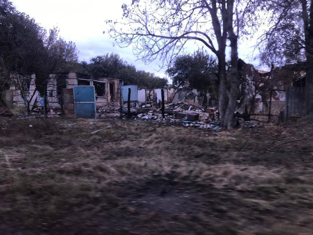 Село Уды после обстрела