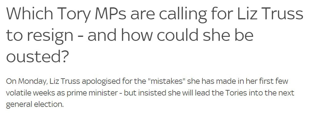 Sky News сообщает о том, что замглавы руководящего комитета Консервативной партии Уильям Рэгг просит организовать вотум недоверия премьеру Великобритании Лиз Трасс