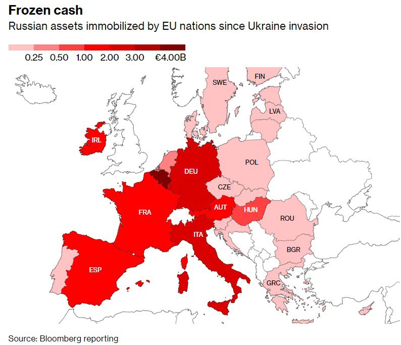 У ЄС досі не можуть знайти та заморозити активи РФ
