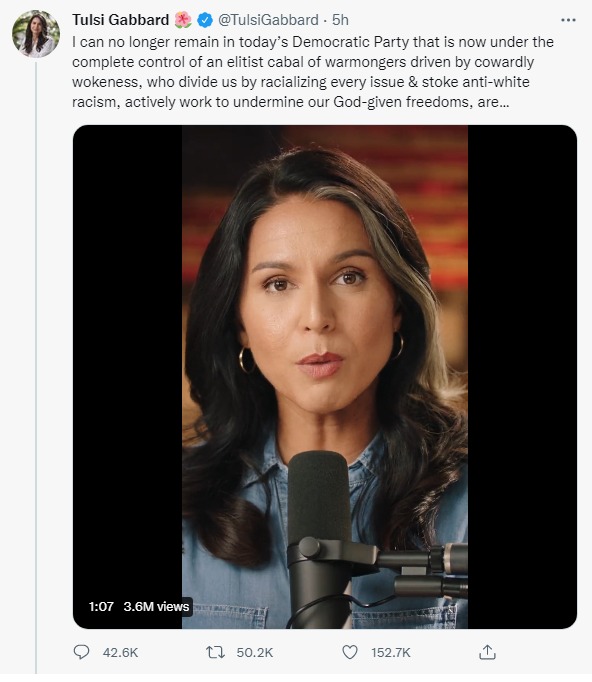 Скриншот из Твиттера Талси Габбард