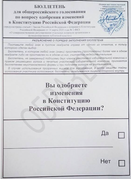 поправки к Конституции бюллетень