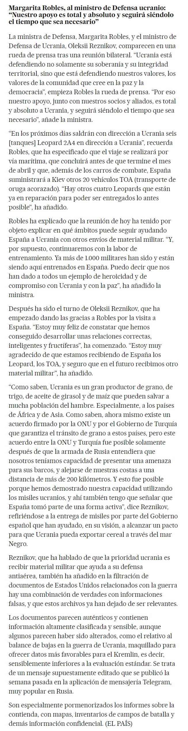 Скріншот із El Pais