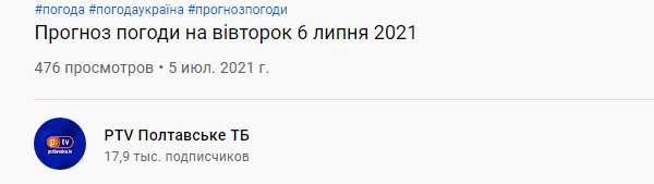 Число просмотров у ролика