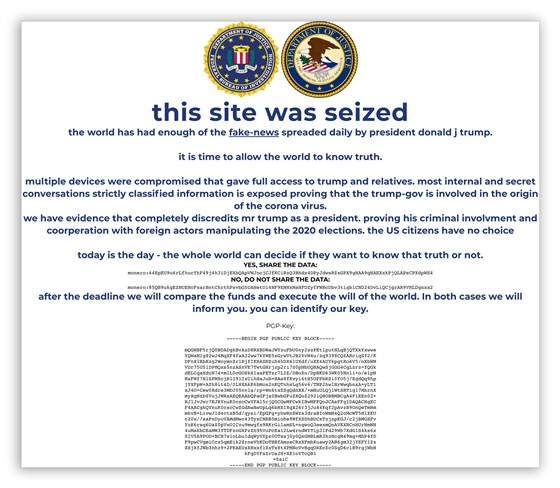 Стартовая страница&nbsp;www.donaldjtrump.com&nbsp;после взлома. Скриншот