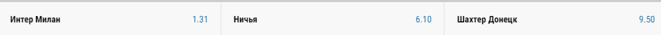 Букмекеры не верят в победу "Шахтера" в решающем матче Лиги чемпионов с "Интером". Скриншот: Париматч