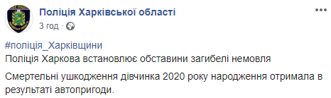 В Харькове водитель задавил новорожденную девочку в коляске. Скриншот: Нацполиция Харьковской области