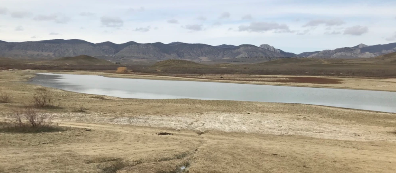 Озеро Бугаз 13 марта 2021 года. Фото:&nbsp;ua.krymr.com