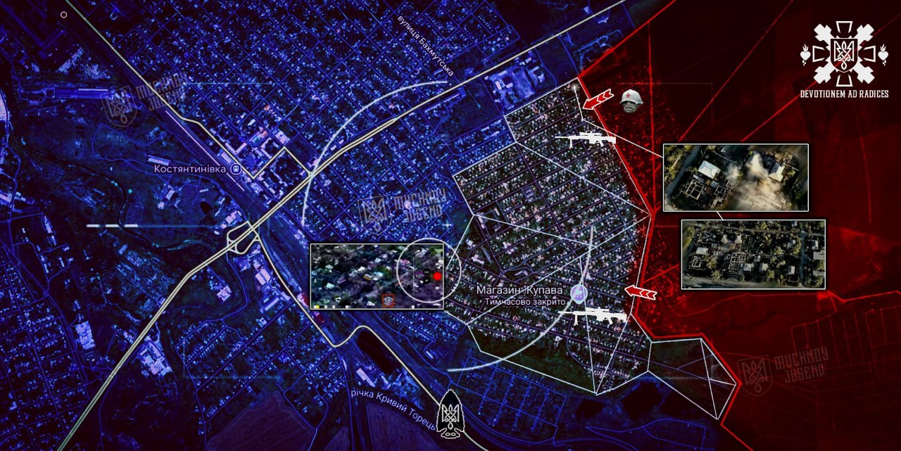 Константиновка. Карта боевых действий. Источник - Телеграм