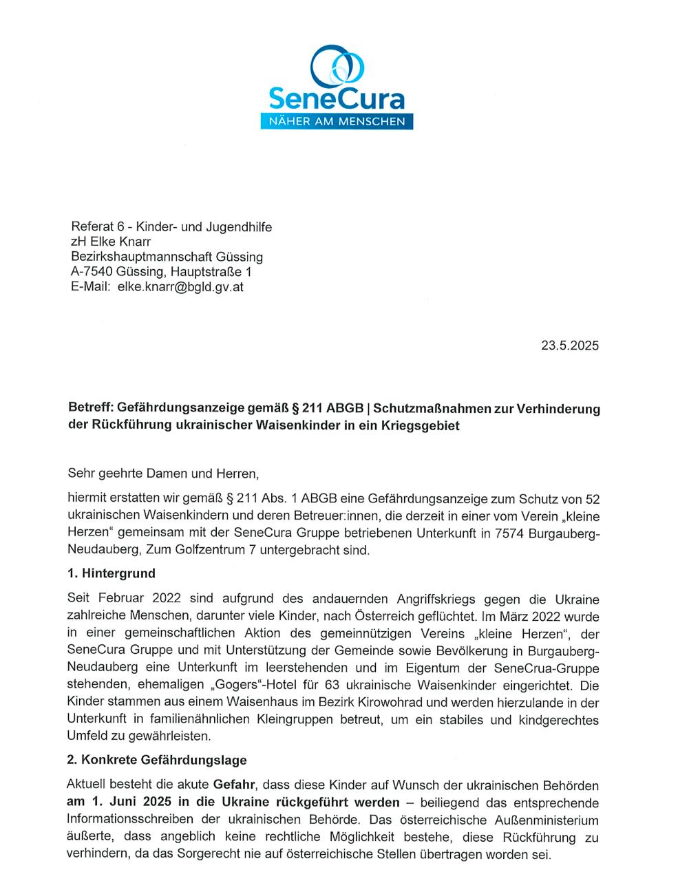Знімок (3) звернення австрійської сторони. Джерело - Телеграм