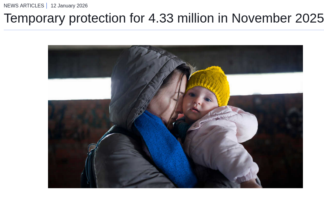 Снимок заголовка на ec.europa.eu - Количество беженцев из Украины в ЕС выросло до 4,33 млн человек