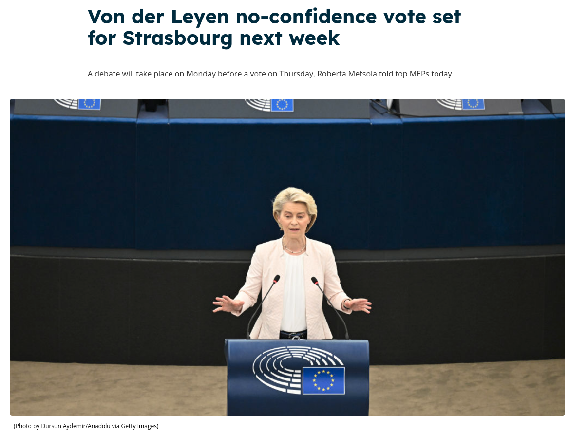 Знімок заголовка на euractiv.com