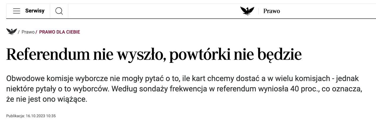 Знімок заголовка у Rzeczpospolita
